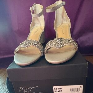 Betsey Johnson Silver Embellished Heels